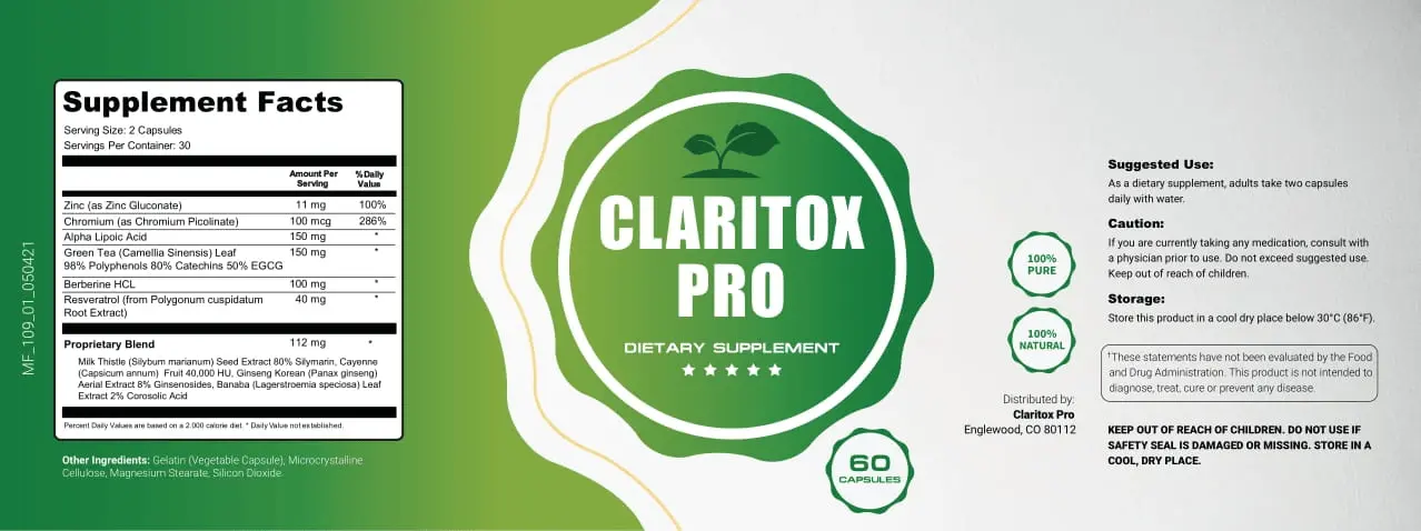 claritox pro supplement facts